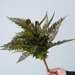 Persian fern, Persian grass, Persian leaves, simulated green plants, 23 pieces, short-stem feel, soft glue, purple-edged fern grass, artificial plant fake