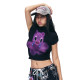 iscreamcolour MOF artist child fun black background purple crying bear fold shirt short sleeve T-shirt hand-painted t