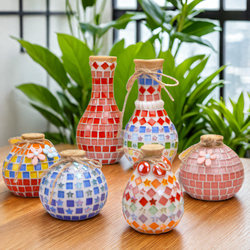 Mosaic DIY Vase Adult Materials Children's Creative Kindergarten Handmade Parent-Child Making Bottle Gift New Year