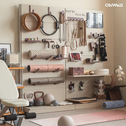 Ohwall Gravel-Colored Perforated Board Yoga Fitness Equipment Metal Storage Rack Home Equipment Sports Equipment Storage