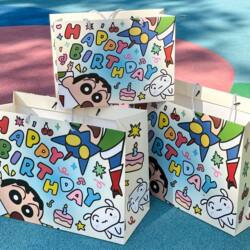 Crayon Shin-Chan Birthday Gift Tote Bag Paper Bag High Saturation High-End Cute Cartoon Creative Gift Bag Shopping Bag