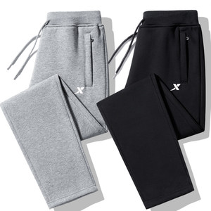 
Xtep spring and autumn sports trousers men's casual loose legged trousers trendy pure cotton straight knitted student sweatpants trendy