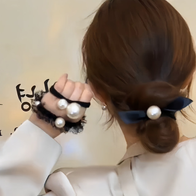 Xiao Xiangfeng Dongdaemun Bead Hair Band High Elasticity and Durable Headband Korean High-end Feeling Ball Hair Tie Hair Rope for Women