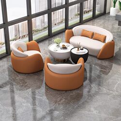 Sales Office Reception and Negotiation Area Sofa Chairs Office Business Reception Multi-Person Meeting Table and Chair Set