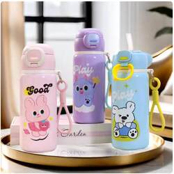 New Kidsren's Thermos Cup 316 Stainless Steel Water-Proof Pot Student Water Cup for School Girls Straw Cup