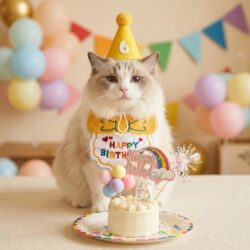 Cat Birthday Bib, Dog Neck Scarf, Decorations, Cake Bib, Saliva Towel, Pet Hat, Costume, Photo Props