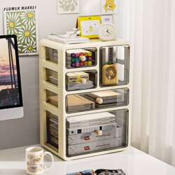 Desktop Storage Box Office Desk File Stationery Multi-Layer Storage Box Household Large-Capacity Dust-Proof Storage Shelf