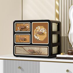 Medieval-Style Cosmetic Storage Box, Large-Capacity Drawer-Type Desktop Lipstick and Facial Mask Storage Box, High-Value Storage Box