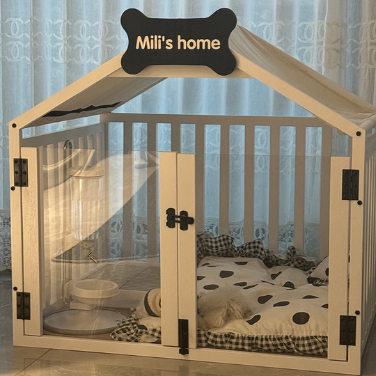 Oak Dog House - Solid Wood Kennel - Luxury Pet Villa