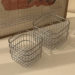 304 Stainless Steel Fruit Basket Kitchen Storage Rack Drain Basket Vegetable Basket Household Ginger Garlic Fruit and Vegetable Basket Storage Rack