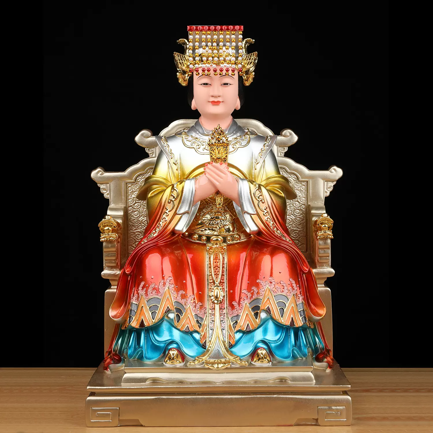 妈祖神像家用供奉像体真身湄洲岛海神娘娘天后圣母雕像