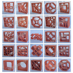 Clay Red Brick Flower Window Tiles, Flower Wall Tiles, Fence Tiles, Exterior Courtyard Wall Tiles, Hollow Tiles, Decorative Tiles, Art Tiles, Decorative Tiles