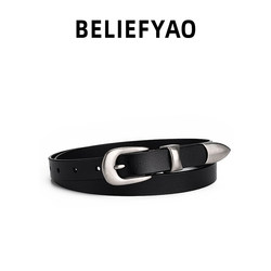 Beliefyao Original Pin Buckle Slim Belt Trendy Niche Design Cleanfit Belt for Men and Women