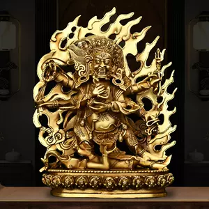 【お買得】仏像 銅製 留金 六臂瑪哈戛拉 大黑天 仏教 希少唐物 貴重 1s 仏像