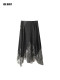 ICEDUST Winter Series Silver Onion Lace Splicing Irregular Design Mid-length Skirt for Women
