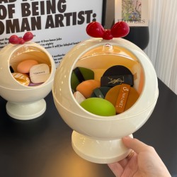 Powder Puff Storage Box Desktop Dressing Table Dust-Proof Large-Capacity Flip-Top Box Air Cushion Beauty Sponge Cosmetics Storage Rack