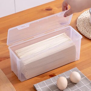 Noodle storage box rectangular plastic refrigerator kitchen food -grade sealed box fresh -keeping box with lid cover grain hanging noodle box
