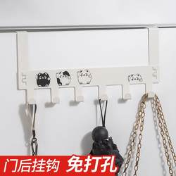 No-Trace Door Hook for Home Use, No-Drill Bedroom Door Shelf, Wall-Mounted Creative Multi-Hook Rack, Clothes Hanger