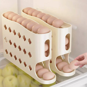 Rolling egg storage box Kitchen Multi -layer oblique automatic roller roller refrigerator side door egg support special fresh -keeping box