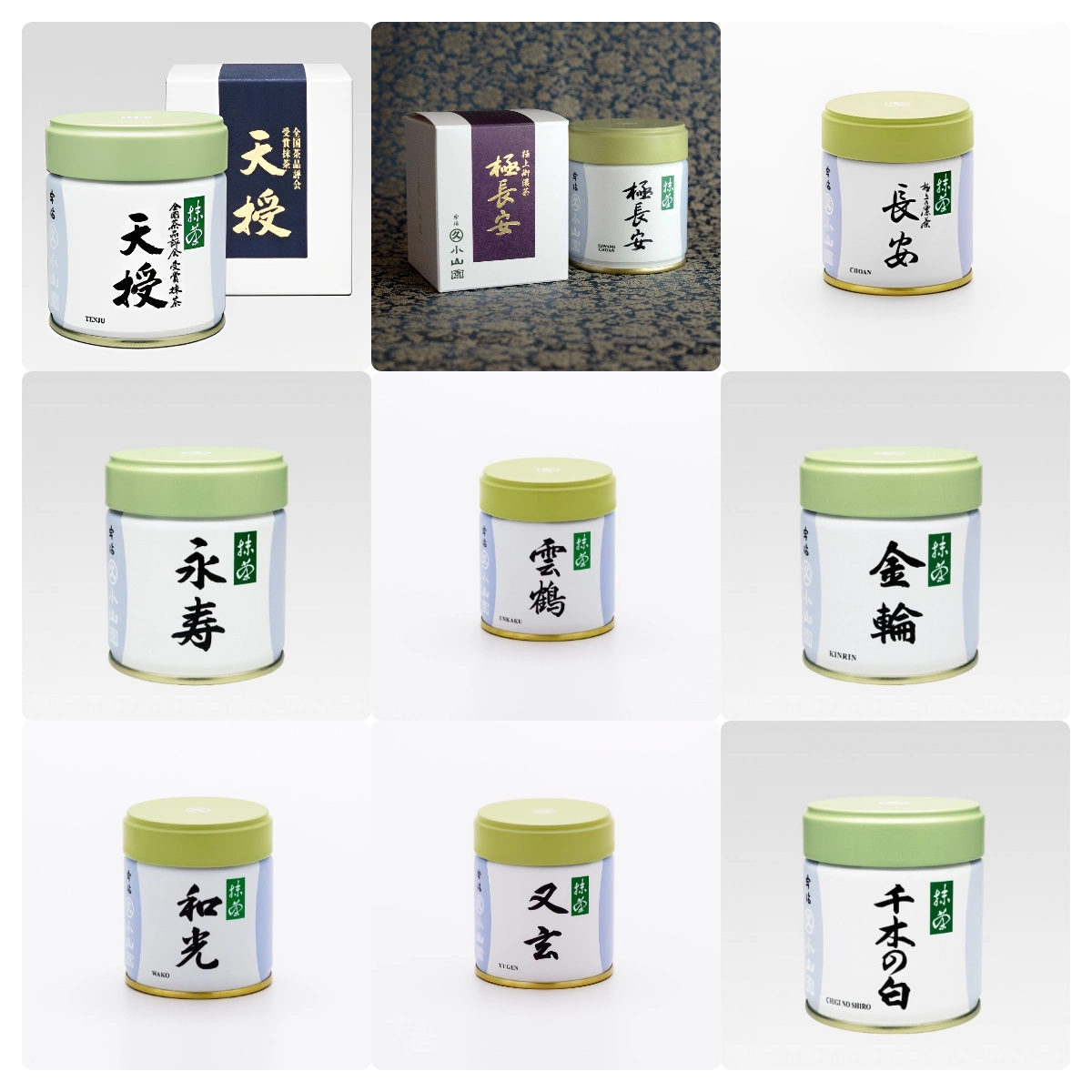 日本原裝丸久小山園五十鈴若竹青嵐抹茶粉白蓮水仙綠樹系列
