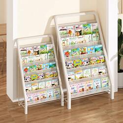Children's Small Bookshelf, Picture Book Storage Rack, Household Multi-Layer Storage Rack, Floor-Standing Book Reading Rack, Display Rack, Book and Newspaper Rack