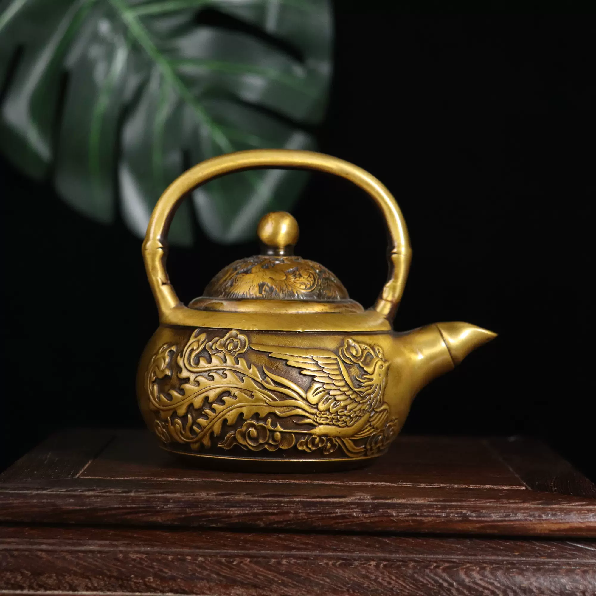 銅器 茶壺 南瓜型龍鳳銅壷 茶道具 客間 書斎家具 装飾品 工芸品 置物 銅器 茶壺 南瓜型龍鳳銅壷 茶道具 客間 書斎家具 装飾品 工芸品