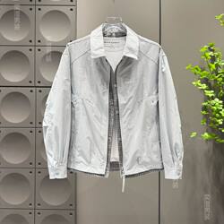 Yicheng Men's Spring New Trendy Plaid Fake Two-Piece Turn-Down Collar Versatile Jacket 8269