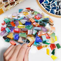 Super DIY Mosaic Fragments, Handmade Irregular Shaped Colorful Patches, Crystal Decorative Glass Mixed Color Particles