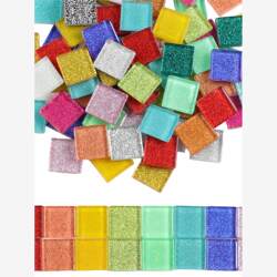 2cm Glitter Glass Mosaic DIY Handmade Family Early Education Low-Structure Materials Kindergarten Art Supplies