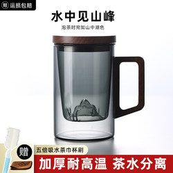 Tea Cup with Tea-Water Separation, Glass Landscape Viewing Cup, Personal Use for Men and Women, Tea Brewing Cup, Office Tea Set, Drinking Cup