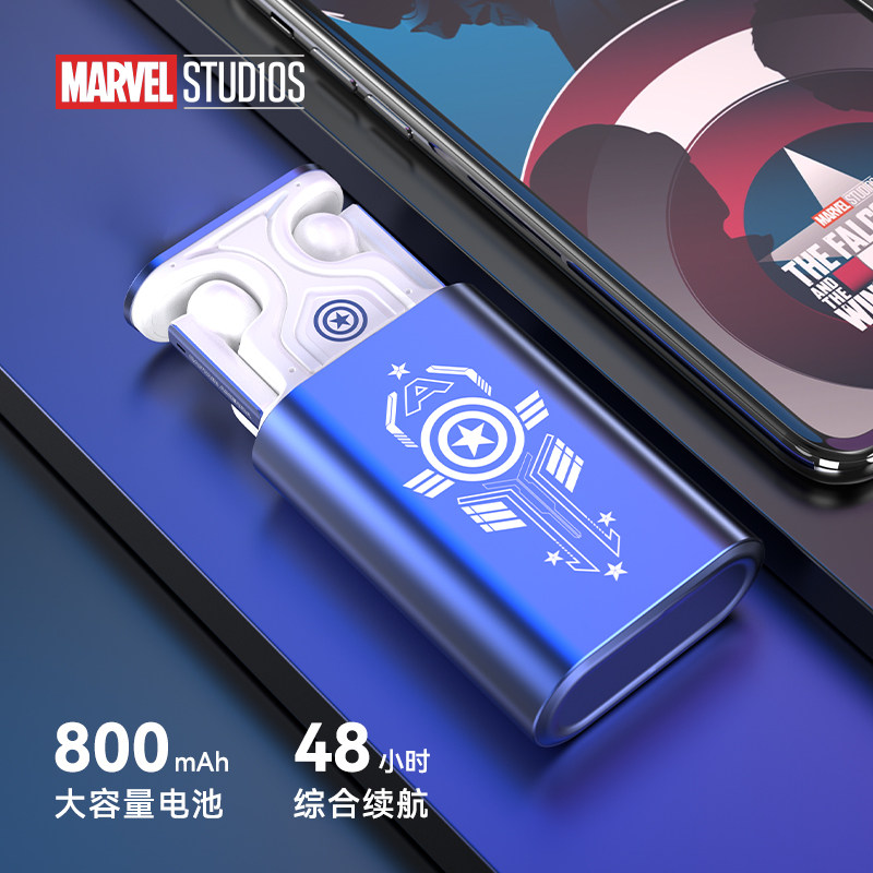 MARVEL 조인트 블루투스 헤드셋 아이언 맨 진정한 무선 게임 소음 제거 음악 스포츠 남성 APPLE HUAWEI에 적합-