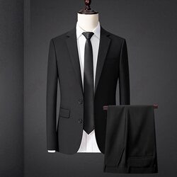 Spring and Autumn Men's Suit Jacket Adult Ceremony Professional Casual Black Korean Style Business Slim Fit Work Graduation Suit