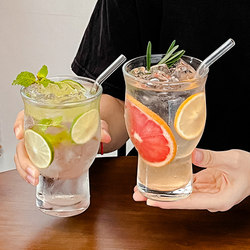 Latte Coffee Cup, Large Capacity Juice Cup, Soda Sparkling Water Cup, Beverage Cup, Retro Glass Cup, Iced Americano