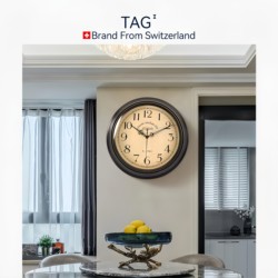 Swiss Tagh Wall Clock 2025 New Model Living Room Wall Clock High-End Light Luxury Retro Wall Clock with a Sense of Sophistication