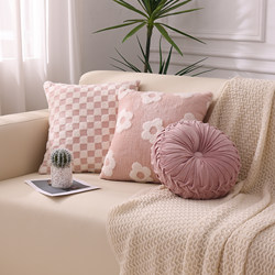 Pastoral Style Plush Pillowcase Without Insert, Sofa Living Room Cushion, Office Backrest, Guesthouse Headboard Cushion, Light Luxury
