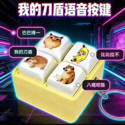 My Knife and Shield Pendant, Bibi Labababo, a Four-Grid Sound Button Stress-Relief Toy Keychain, Is Funny