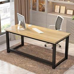 Computer Desk, Desktop Home Use Modern Table, Writing Desk, Simple Study Desk, Steel-Wood Desk, Double-Person Office Desk, Rolling Cart