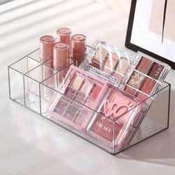 Cosmetic Storage Box Desktop Dressing Table Skin Care Products Lipstick Makeup Girl Brushes High-End Transparent Storage Rack