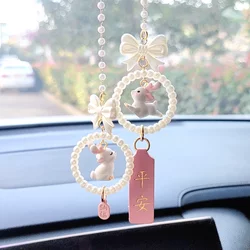Safe Journey Car Pendant 2024 New Model Car Interior Safety Ornament Cute Deer Rearview Mirror Decoration Hanging Accessory