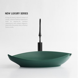 Scandinavian Countertop Ceramic Washbasin Black Washbasin Creative Art Washbasin Special-Shaped Leaf Washbasin