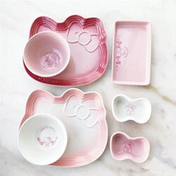 French cool color children's breakfast plate for one person
