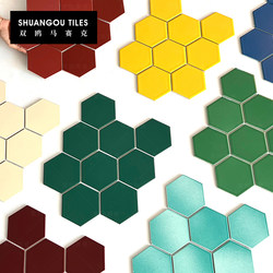 Double Seagull Nordic Dopamine Colorful Retro Large Hexagonal Mosaic Kitchen Balcony Ceramic Wall Tiles Bathroom