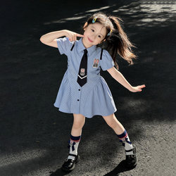 Rabbit Police Officer Dress Children's Shirt Dress 2026 New Style Girls' Dress Preppy Style Princess Dress Fashionable Summer Dress