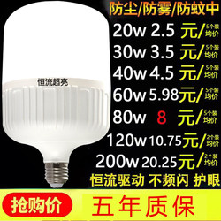 Led Light Bulb for Home Use E27 Screw Socket Energy-Saving Lamp White Light Ultra-Bright Indoor Eye Protection Flicker-Free High-Power Lighting Bulb