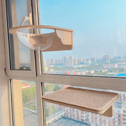 Window Suction Cup Cat Hammock Space Capsule Solid Wood Cat Climbing Frame Glass Window Bay Window No-Drill Wall-Mounted Cat Jumping Platform
