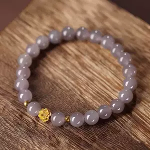 Jade Smokey store Purple Owl Bracelet (100% Natural) 和田玉燶煙紫猫头鹰幸運手繩