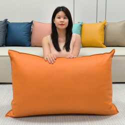 2025 Rectangular Tech Fabric Throw Pillow for Living Room Sofa, Backrest Pillow, Large Cushion, Leather Pillowcase, High-End Feel