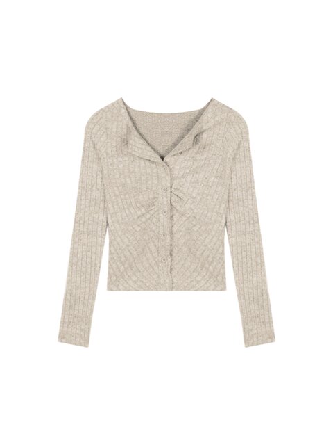 Lapel long-sleeved knitted cardigan for women's spring pink sweater ...