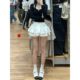 Pure and sexy hot girl puffy skirt for women with large size high waist A-line cake skirt anti-exposure small mini skirt pants
