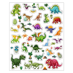 Cartoon Jurassic dinosaur stickers Tyrannosaurus rex Triceratops cute stickers Kindergarten cute rewards learning fun toys children's stickers Ancient animal world hand tent decorative stationery stickers